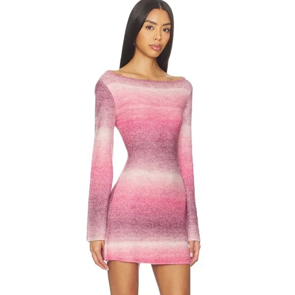 NWOT Lovers and Friends Julie Ombre Sequin Mini Dress in Pink Ombre - Picture 3 of 9